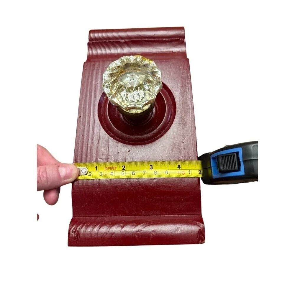 Unbranded Red Wood Glass Doorknob Wall Art Plaque Architectural Decor